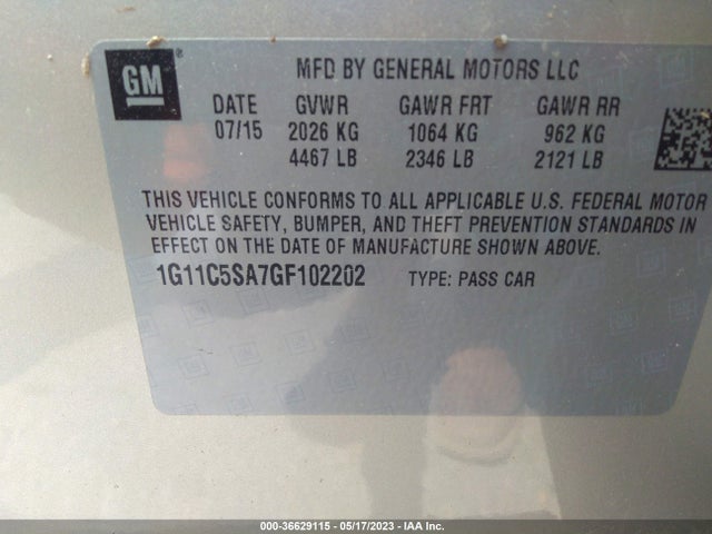 Chevrolet Malibu Limited Lt 2016 1G11C5SA7GF102202 Image 10