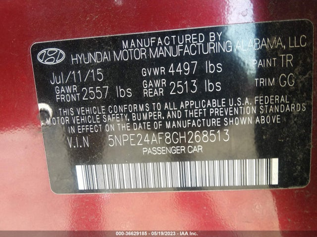 Hyundai Sonata 2.4l Se 2016 5NPE24AF8GH268513 Image 9