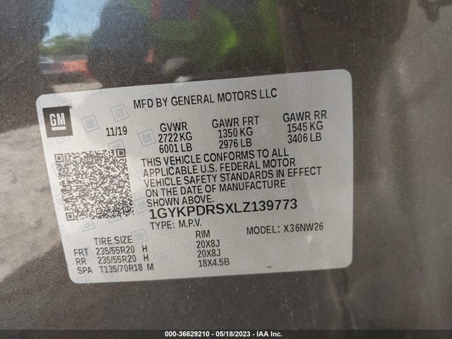 1GYKPDRSXLZ139773 Cadillac Xt6 Awd Premium Luxury