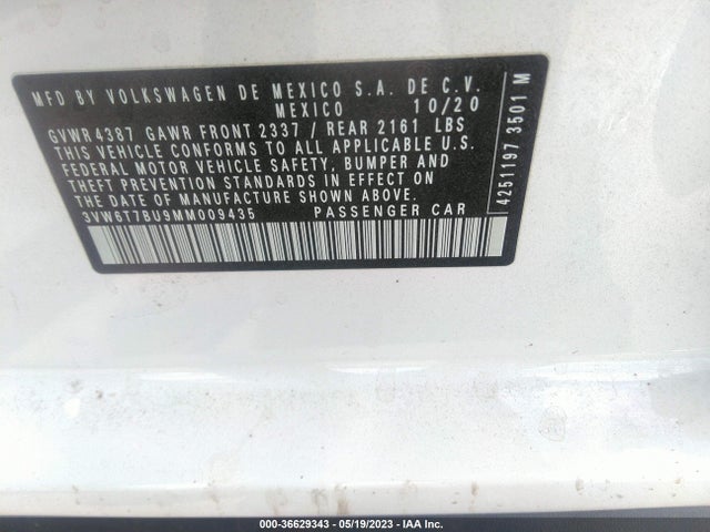 3VW6T7BU9MM009435 Volkswagen Jetta Gli S/autobahn