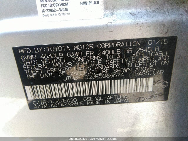 JTHBF1D23F5066674 Lexus IS 250