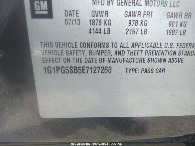 Chevrolet CRUZE LTZ 2014 1G1PG5SB5E7127260 Image 11