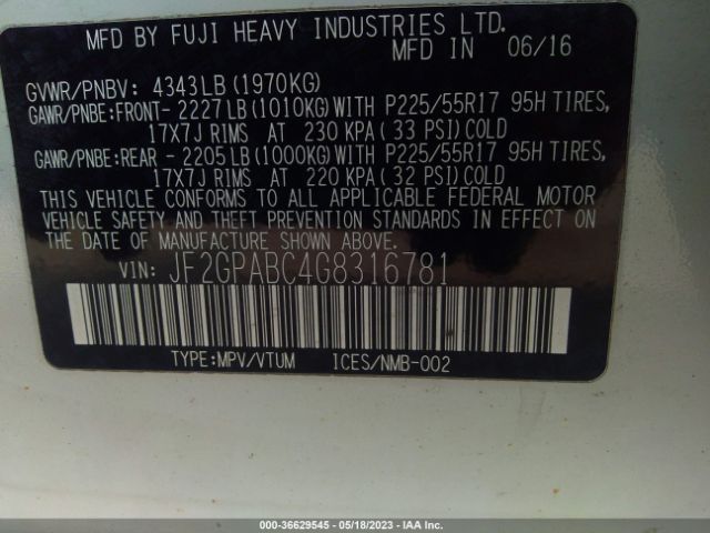 JF2GPABC4G8316781 Subaru Crosstrek Premium