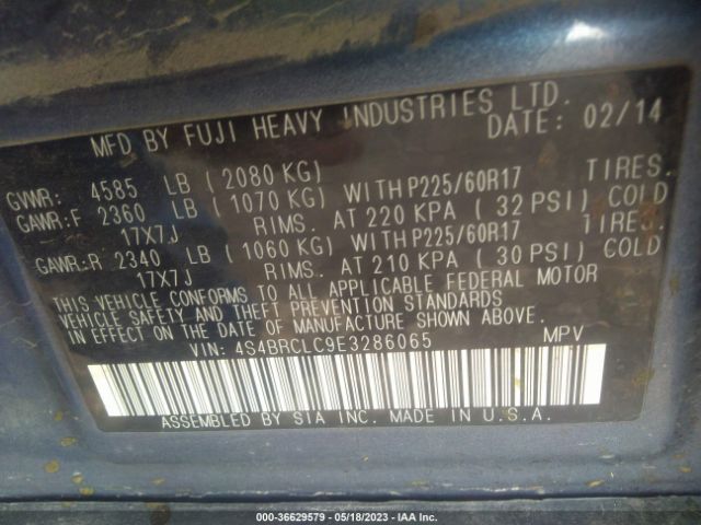 4S4BRCLC9E3286065 Subaru Outback 2.5i Limited