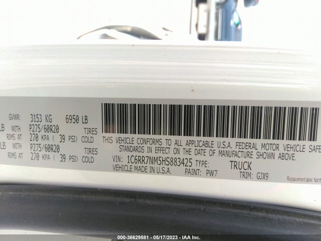 1C6RR7NM5HS883425 RAM 1500 Laramie