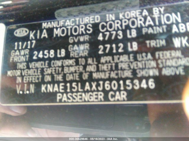 KNAE15LAXJ6015346 KIA Stinger Base
