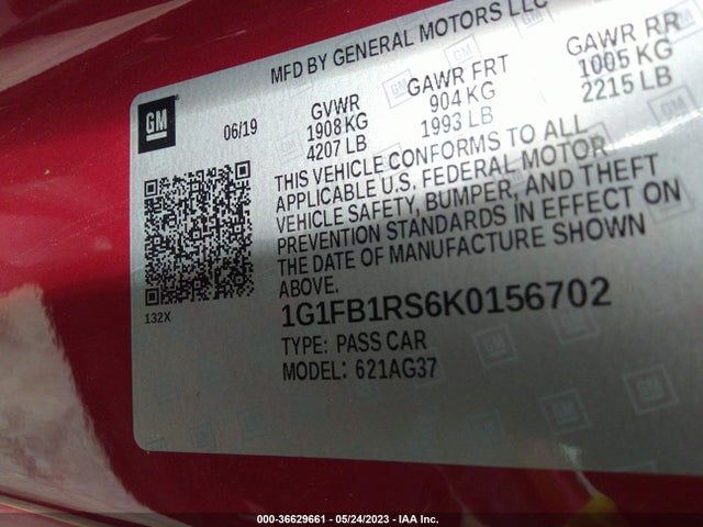 Chevrolet Camaro 1lt 2019 1G1FB1RS6K0156702 Image 9