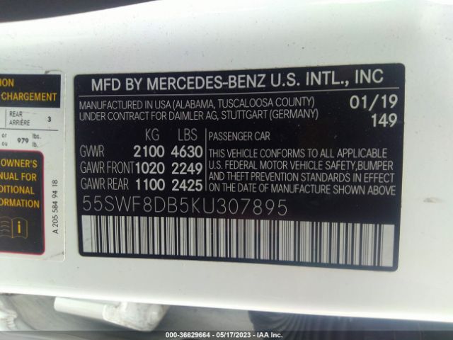 55SWF8DB5KU307895 Mercedes-Benz C-class C 300
