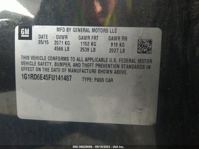 Chevrolet Volt 2015 1G1RD6E45FU141487 Image 11
