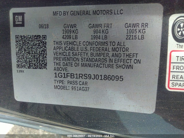 Chevrolet Camaro 1lt 2018 1G1FB1RS9J0186095 Image 10