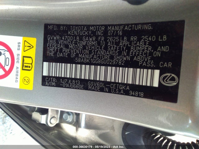 58ABK1GG8GU029782 Lexus ES 350