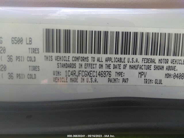 1C4RJFCGXEC146976 Jeep Grand Cherokee Overland