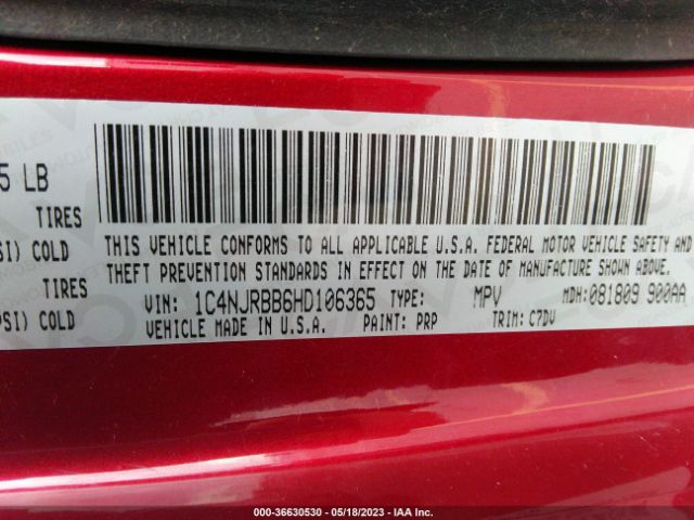 1C4NJRBB6HD106365 Jeep Patriot Sport