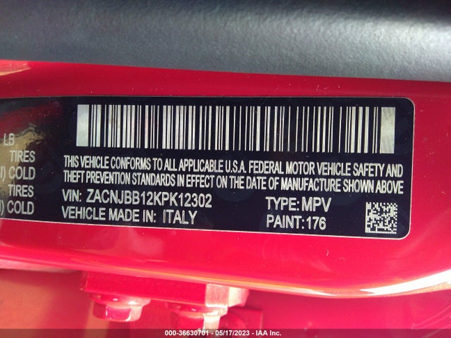 ZACNJBB12KPK12302 Jeep Renegade Altitude
