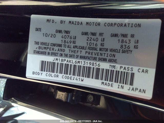 Mazda Mazda3 Hatchback Select 2021 JM1BPAKL6M1319856 Image 10