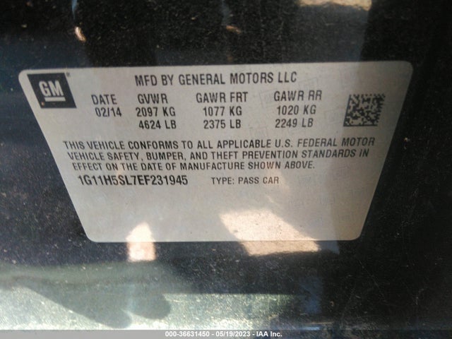 Chevrolet MALIBU LTZ 2014 1G11H5SL7EF231945 Image 11
