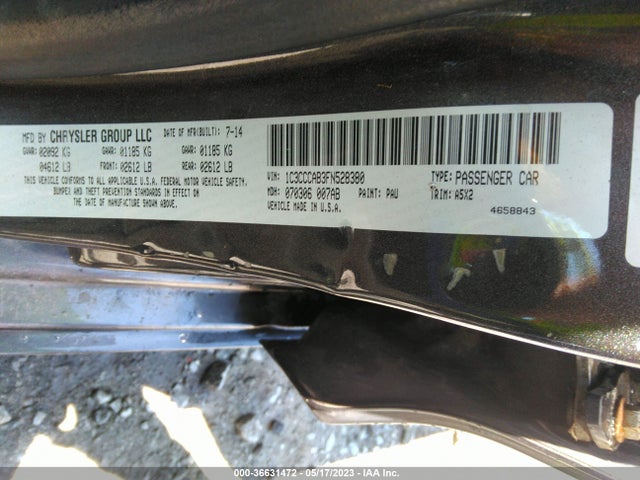 1C3CCCAB3FN528380 Chrysler 200 Limited