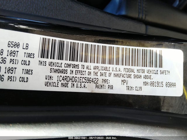 Dodge DURANGO LIMITED 2014 1C4RDHDG1EC596422 Image 9