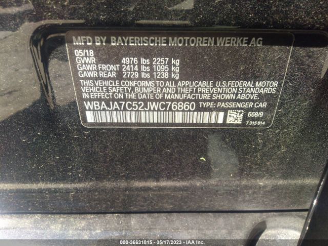 WBAJA7C52JWC76860 BMW 5 Series 530i Xdrive