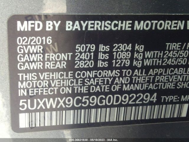 5UXWX9C59G0D92294 BMW X3 Xdrive28i