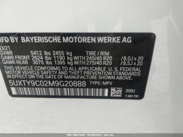 5UXTY9C02M9G20888 BMW X3 M40i