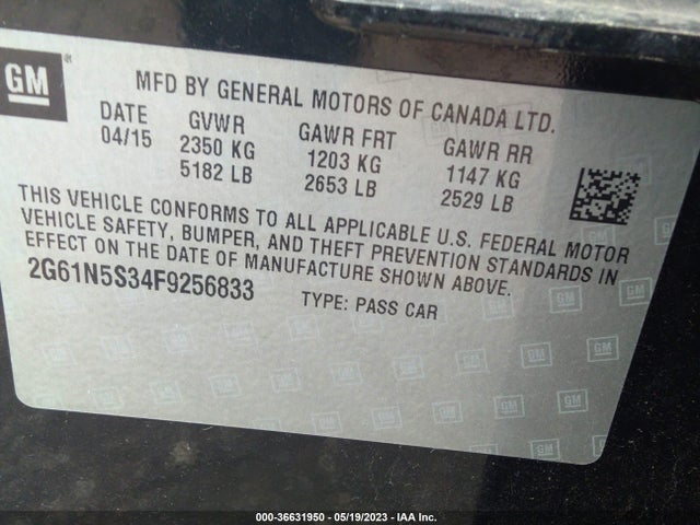 2G61N5S34F9256833 Cadillac XTS LUXURY