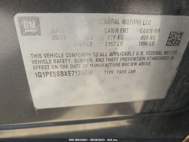 Chevrolet Cruze 2lt 2014 1G1PE5SBXE7179036 Image 10