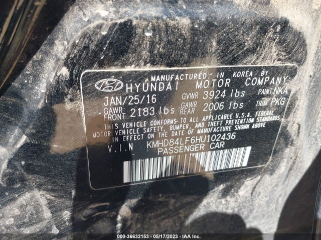 Hyundai ELANTRA SE 2017 KMHD84LF6HU102436 Image 9