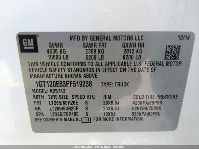 1GT120E83FF519238 GMC Sierra 2500hd Denali