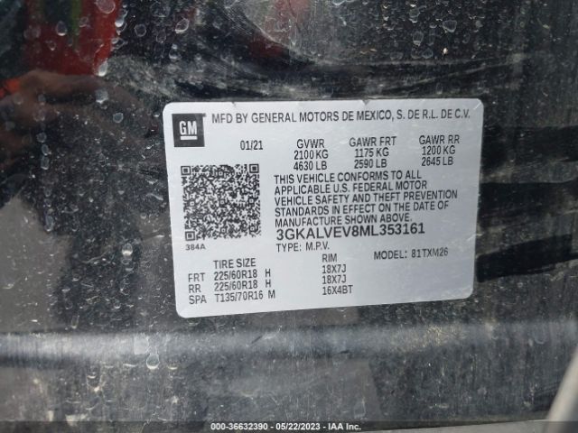 3GKALVEV8ML353161 GMC Terrain Slt