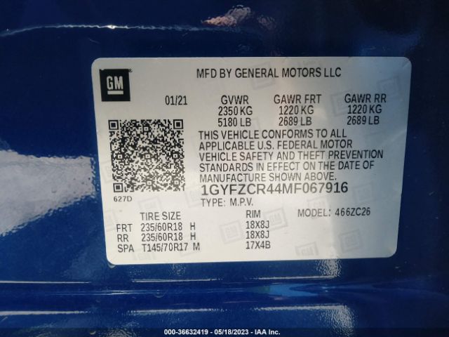 1GYFZCR44MF067916 Cadillac Xt4 Fwd Premium Luxury