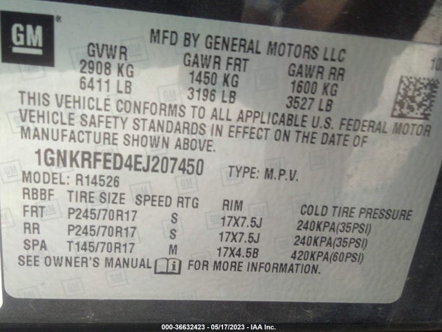 Chevrolet Traverse Ls 2014 1GNKRFED4EJ207450 Image 10