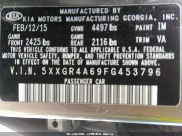 5XXGR4A69FG453796 KIA Optima Sxl Turbo