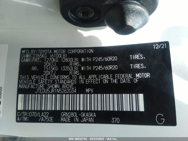Toyota 4runner Limited 2022 JTEDU5JR1N5262034 Image 9