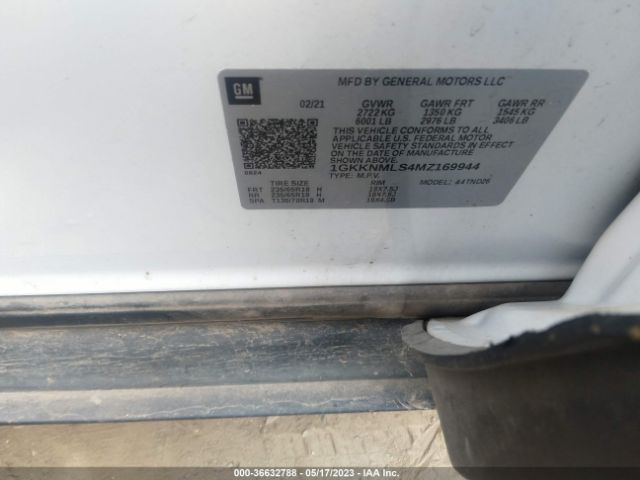 1GKKNMLS4MZ169944 GMC ACADIA SLT