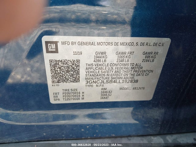 Chevrolet Trax Lt 2020 3GNCJLSB4LL192838 Image 9
