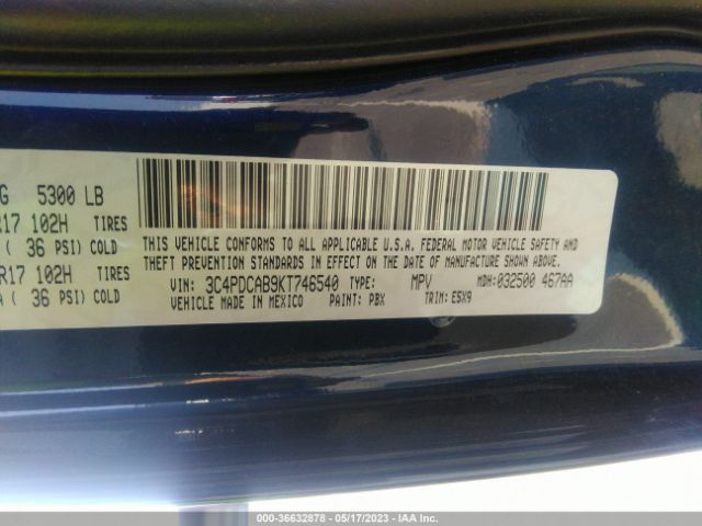 3C4PDCAB9KT746540 Dodge Journey Se Value Pkg