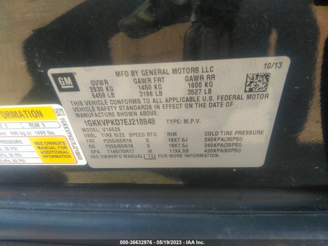 GMC ACADIA SLE 2014 1GKKVPKD7EJ218848 Image 9