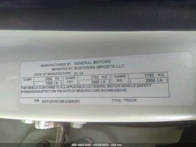 3GTU2VEC8EG369283 GMC Sierra 1500 Slt