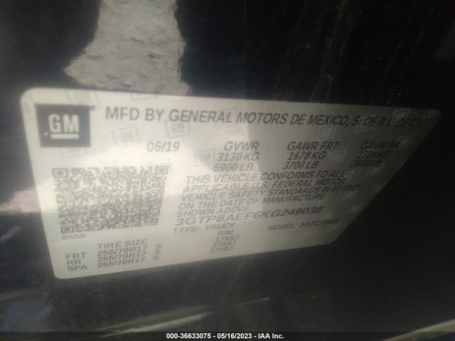 3GTP8AEF6KG249038 GMC SIERRA 1500