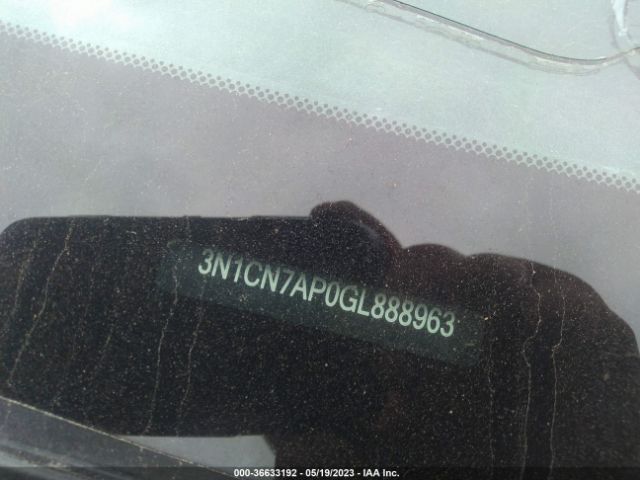 3N1CN7AP0GL888963 Nissan Versa S Plus
