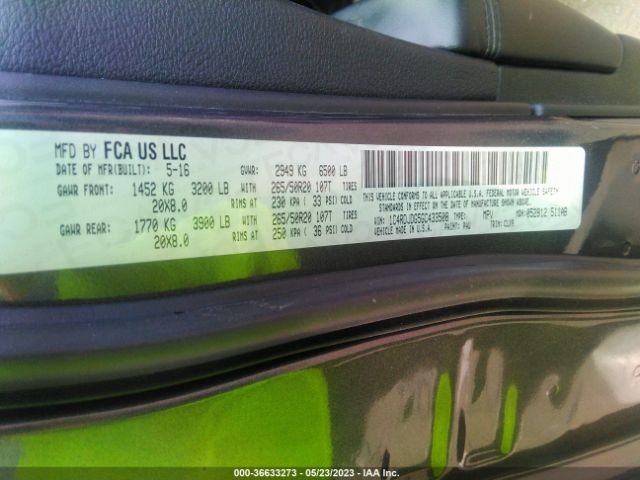 1C4RDJDG5GC433508 Dodge DURANGO LIMITED