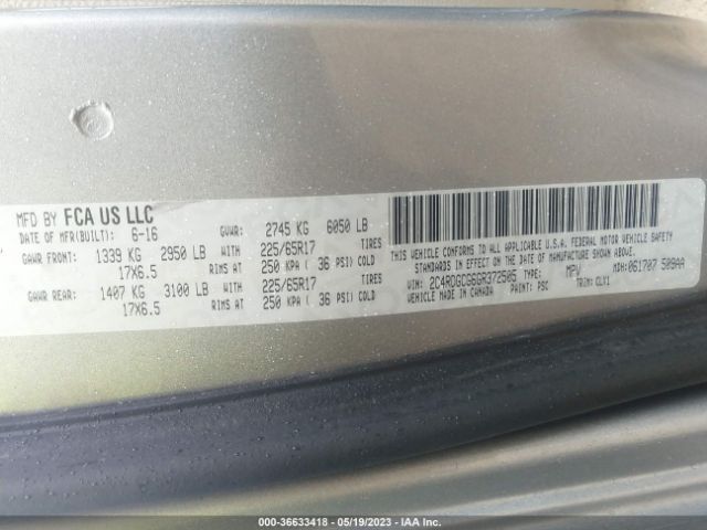 2C4RDGCG6GR372505 Dodge Grand Caravan Sxt Plus