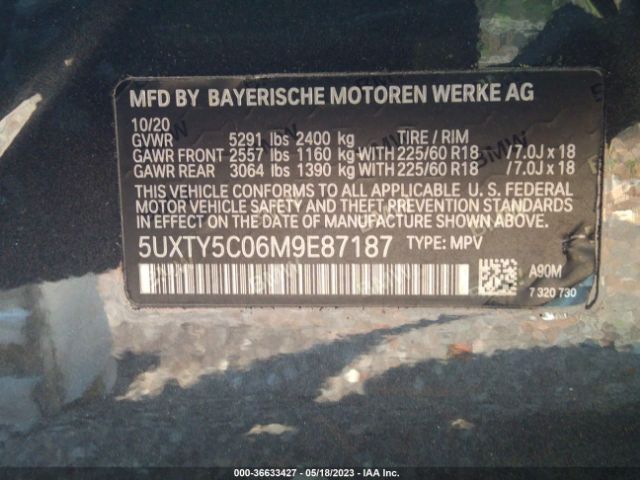 5UXTY5C06M9E87187 BMW X3 Xdrive30i