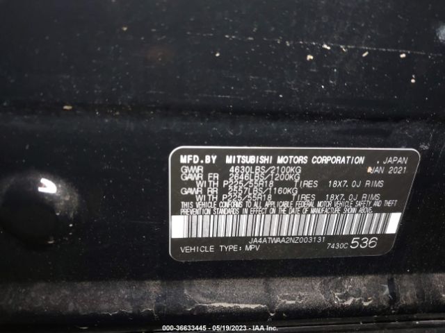 JA4ATWAA2NZ003131 Mitsubishi Eclipse Cross Se Special Edition /sel /sel Special Edition /se