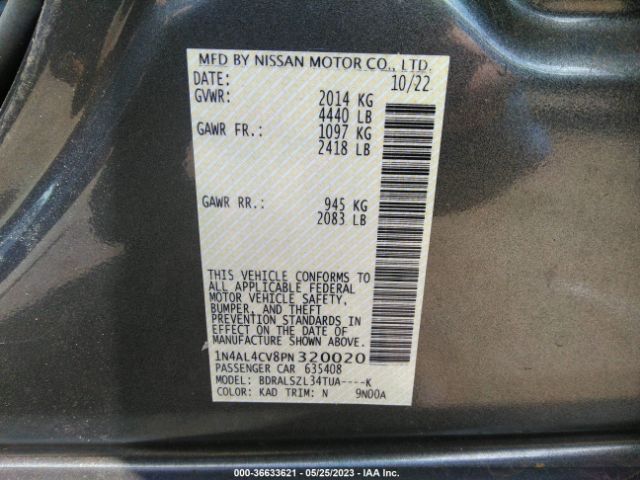 1N4AL4CV8PN320020 Nissan Altima 2.0 Sr