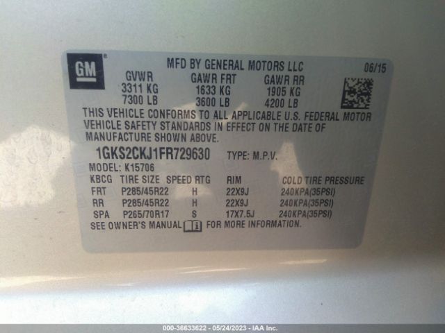 1GKS2CKJ1FR729630 GMC YUKON DENALI