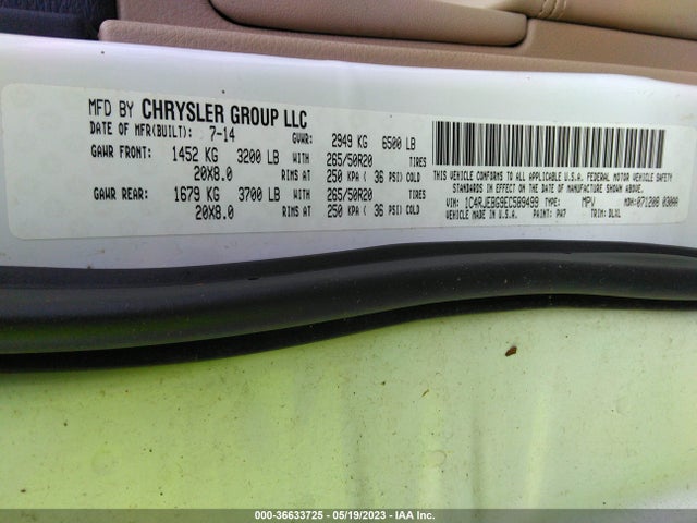 1C4RJEBG9EC589499 Jeep Grand Cherokee Limited