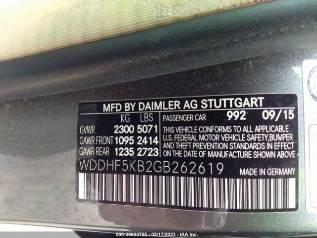 WDDHF5KB2GB262619 Mercedes-Benz E-class E 350