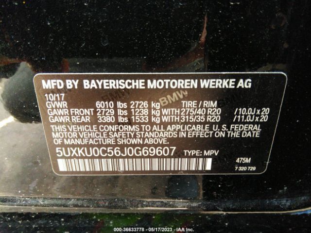 5UXKU0C56J0G69607 BMW X6 Sdrive35i